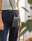 Mini leather bag. Shoulder bag. Full grain leather bag. Vegetable tanned leather purse.