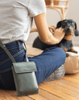 Mini leather bag. Shoulder bag. Full grain leather bag. Vegetable tanned leather purse.