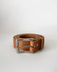 Classic leather belt 35mm caramel nickel buckle