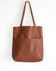 Full grain leather tote. Laptop bag. Vegetable tanned leather shoulder bag.