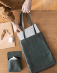 Full grain leather tote. Laptop bag. Vegetable tanned leather shoulder bag.