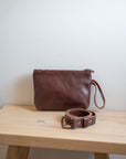 Burgundy Leather Clutch | Burgundy Brown Leather Wrist bag | Full Grain Leather Handbag