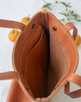 Full grain leather tote. Laptop bag. Vegetable tanned leather shoulder bag.