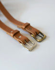 bronze or nickel buckle leather belt