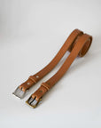 bronze or nickel buckle leather belt