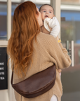 Sling leather bag - vegetable tanned leather bag - Big fanny pack