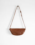 Sling leather bag - vegetable tanned leather big fanny pack