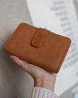 caramel leather passport holder