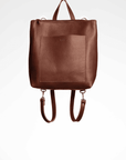 Convertible backpack. Full grain leather backpack. Vegetable tanned leather backpack. Unlined backpack.