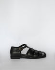 leather fisherman sandals black