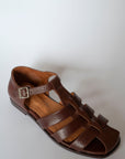 leather fisherman sandals brown