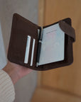 leather passport holder card slots and pocket