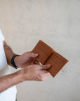 leather wallet caramel interior