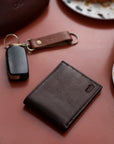 leather wallet chocolate bifold