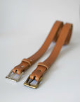 bronze or nickel buckle leather belt