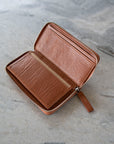 leather wallet for women caramel interior