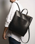 Convertible backpack. Full grain leather backpack. Vegetable tanned leather backpack. Laptop backpack. Unlined backpack.
