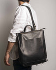 Convertible backpack. Full grain leather backpack. Vegetable tanned leather backpack. Laptop backpack. Unlined backpack.