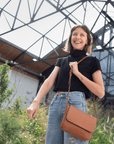 Leather bag. Shoulder bag. Full grain leather bag. Vegetable tanned leather purse. Smooth leather crossbody bag.