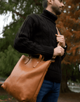 Leather bag. Full grain leather tote bag. Shoulder bag. Vegetable tanned leather bag. Crossbody bag.