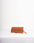 Full grain leather zippered pencil case.
