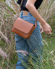Leather bag. Shoulder bag. Full grain leather bag. Vegetable tanned leather purse. Smooth leather crossbody bag.