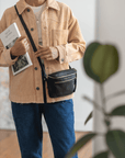 Leather fanny pack. Convertible leather fanny pack. Shoulder bag. Crossbody bag. Full grain leather belt bag. Vegetable tanned leather.
