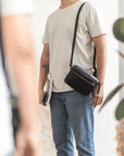 Leather fanny pack. Convertible leather fanny pack. Shoulder bag. Crossbody bag. Full grain leather belt bag. Vegetable tanned leather.