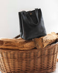 Full grain leather mini tote bag. Vegetable tanned leather shoulder bag. Crossbody bag. Leather purse.