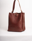 Full grain leather mini tote bag. Vegetable tanned leather shoulder bag. Crossbody bag. Leather purse.