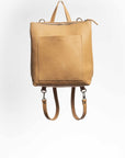 Convertible backpack. Full grain leather backpack. Vegetable tanned leather backpack. Unlined backpack.