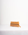 Full grain leather zippered pencil case.
