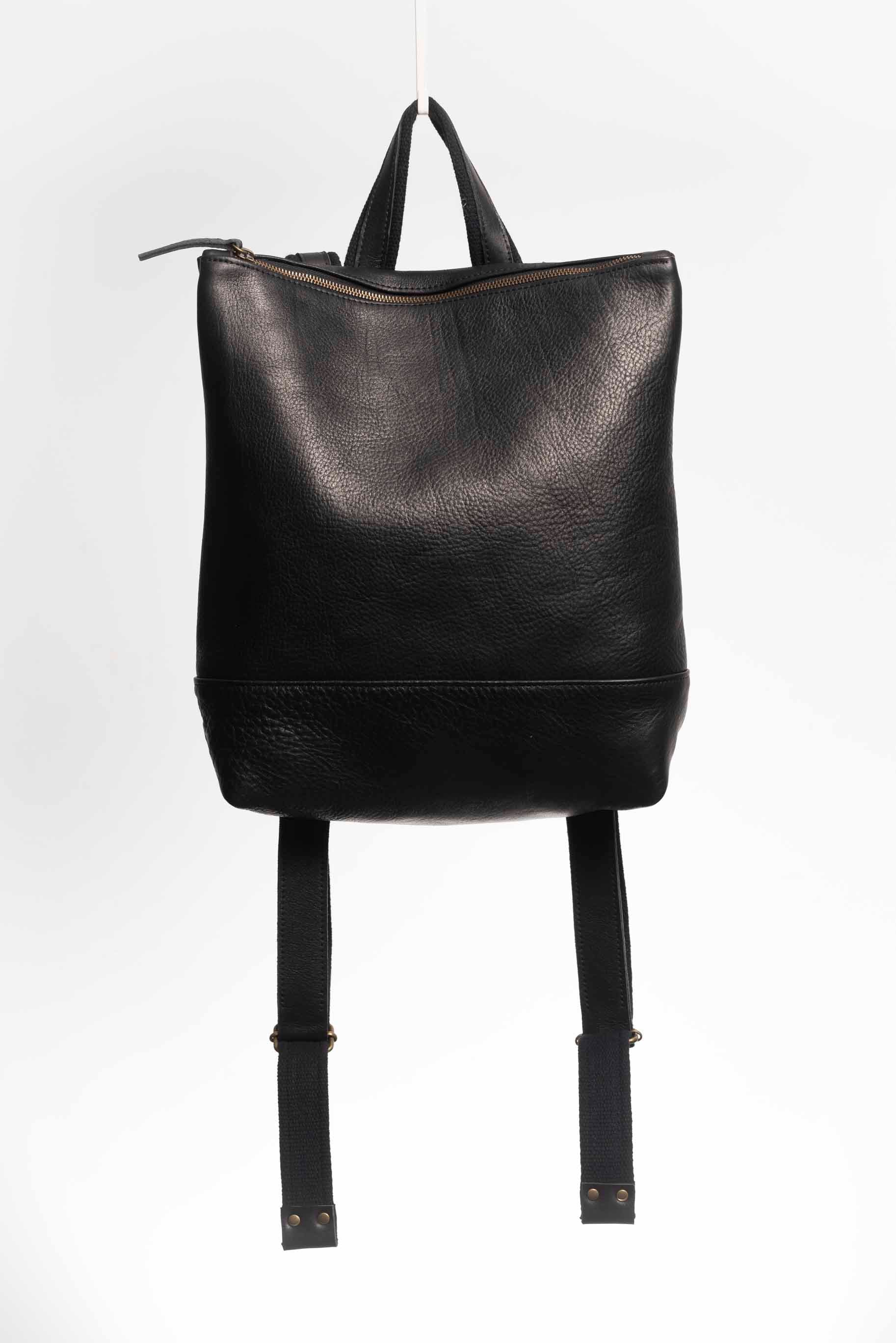 Full Grain Leather Backpack Adjustable Straps 16
