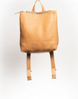 Full grain leather backpack. Vegetable tanned leather backpack. Unlined backpack.