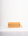 Full grain leather zippered pencil case.