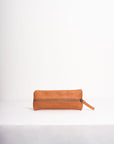 Full grain leather zippered pencil case.