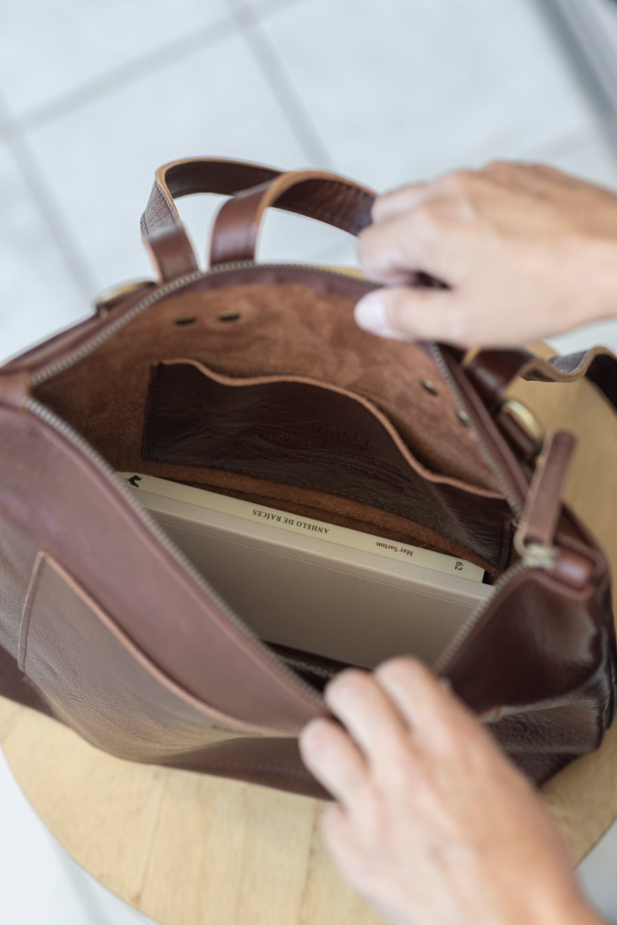 Convertible backpack. Full grain leather backpack. Vegetable tanned leather backpack. Unlined backpack.