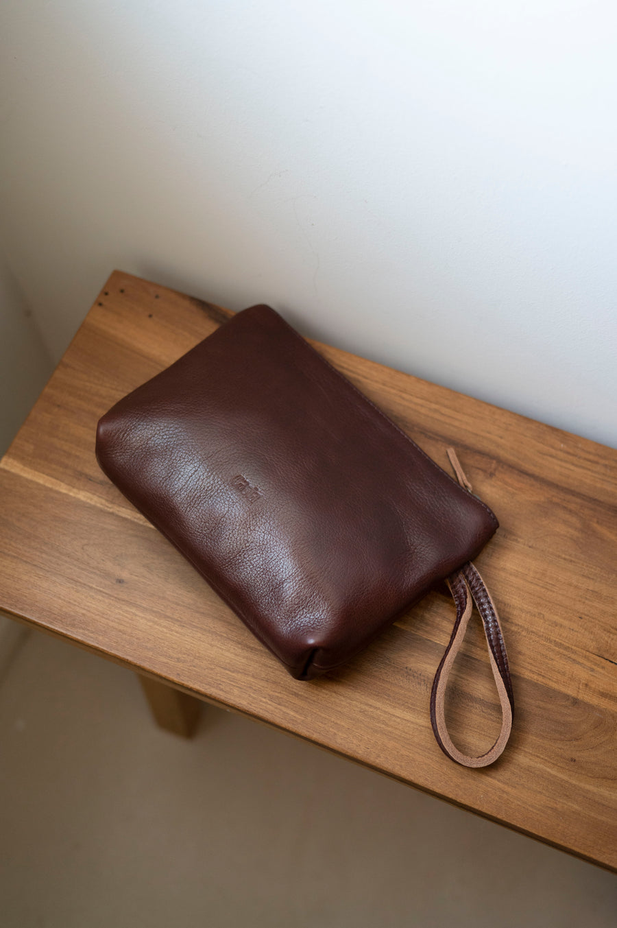 Burgundy Leather Clutch | Burgundy Brown Leather Wrist bag | Full Grain Leather Handbag 