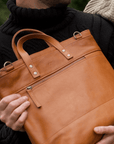 Leather briefcase. Full grain leather tote bag. Shoulder bag. Full grain leather bag. Vegetable tanned leather bag. Crossbody bag.