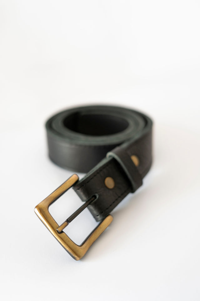 Classic leather belt 35mm black