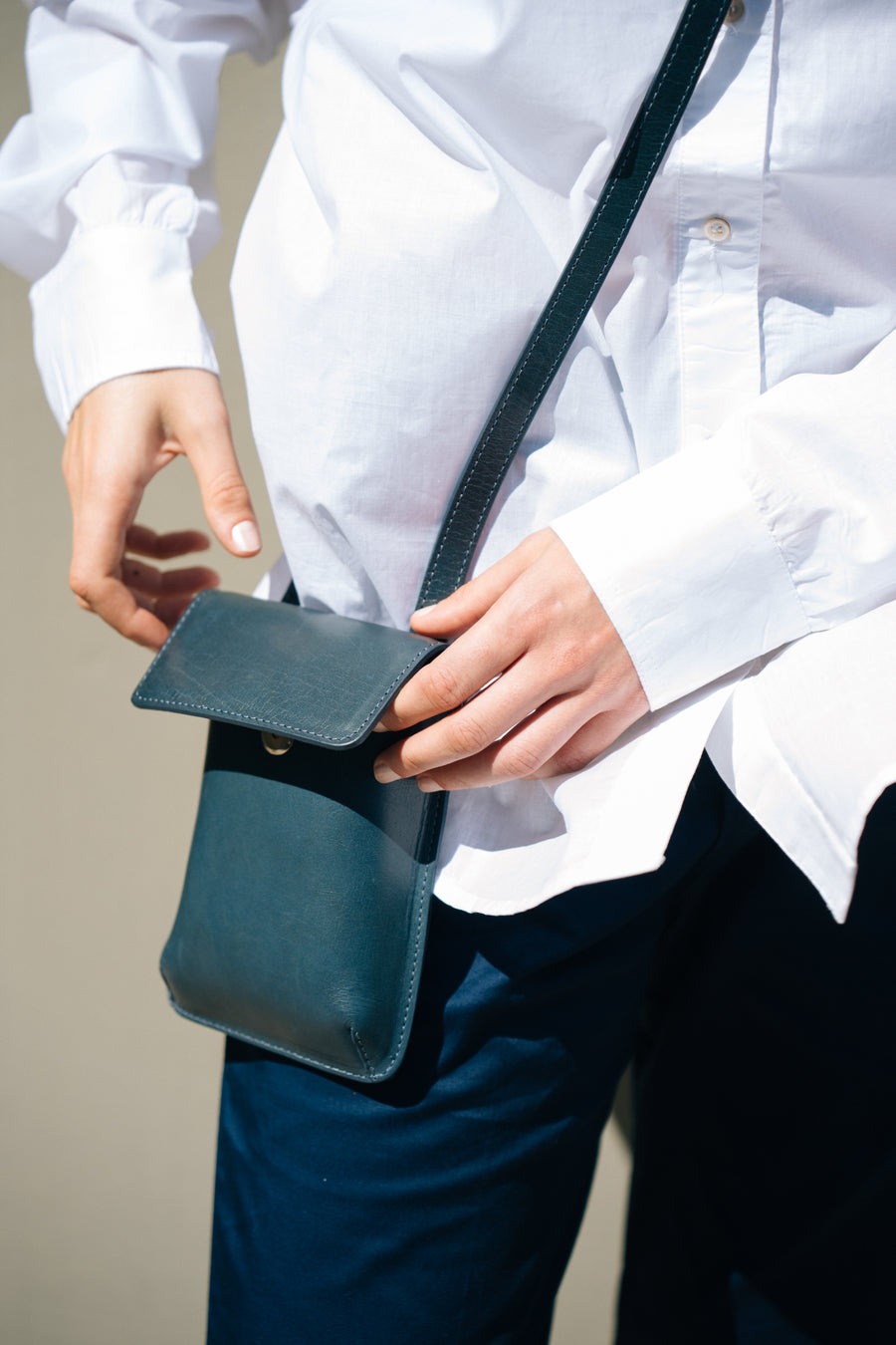 Leather crossbody bag - Rioja