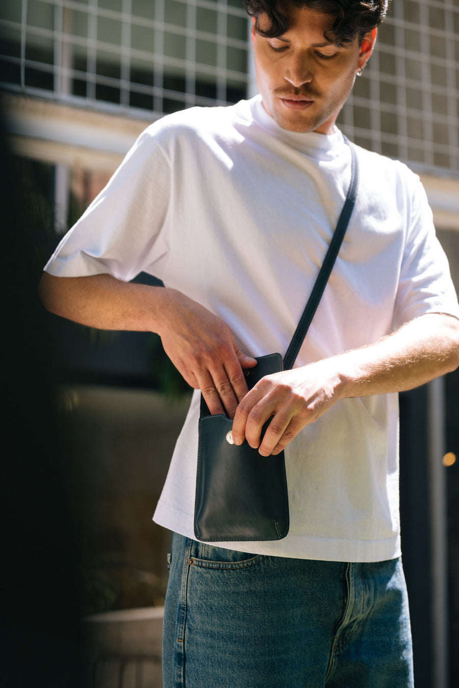 Leather crossbody bag - Rioja