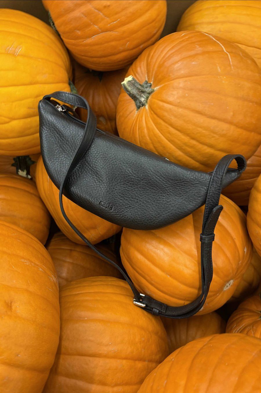 Leather fanny pack - Teca Black