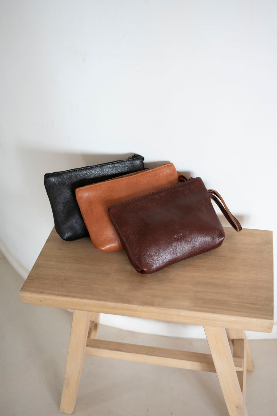 Wrist bag | Clutch Leather Bag | Full grain leather handbag