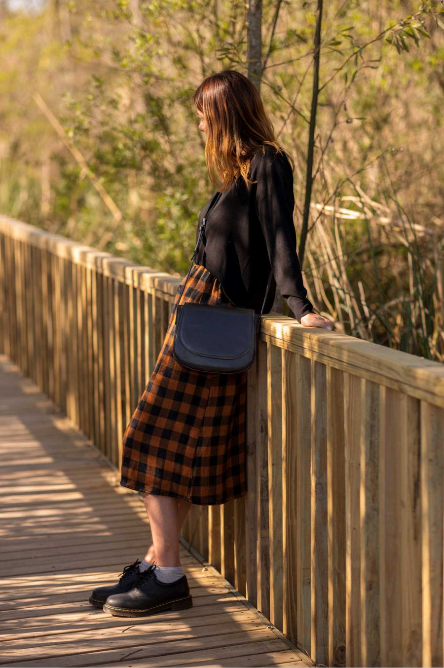 Leather crossbody bag - Iberá black