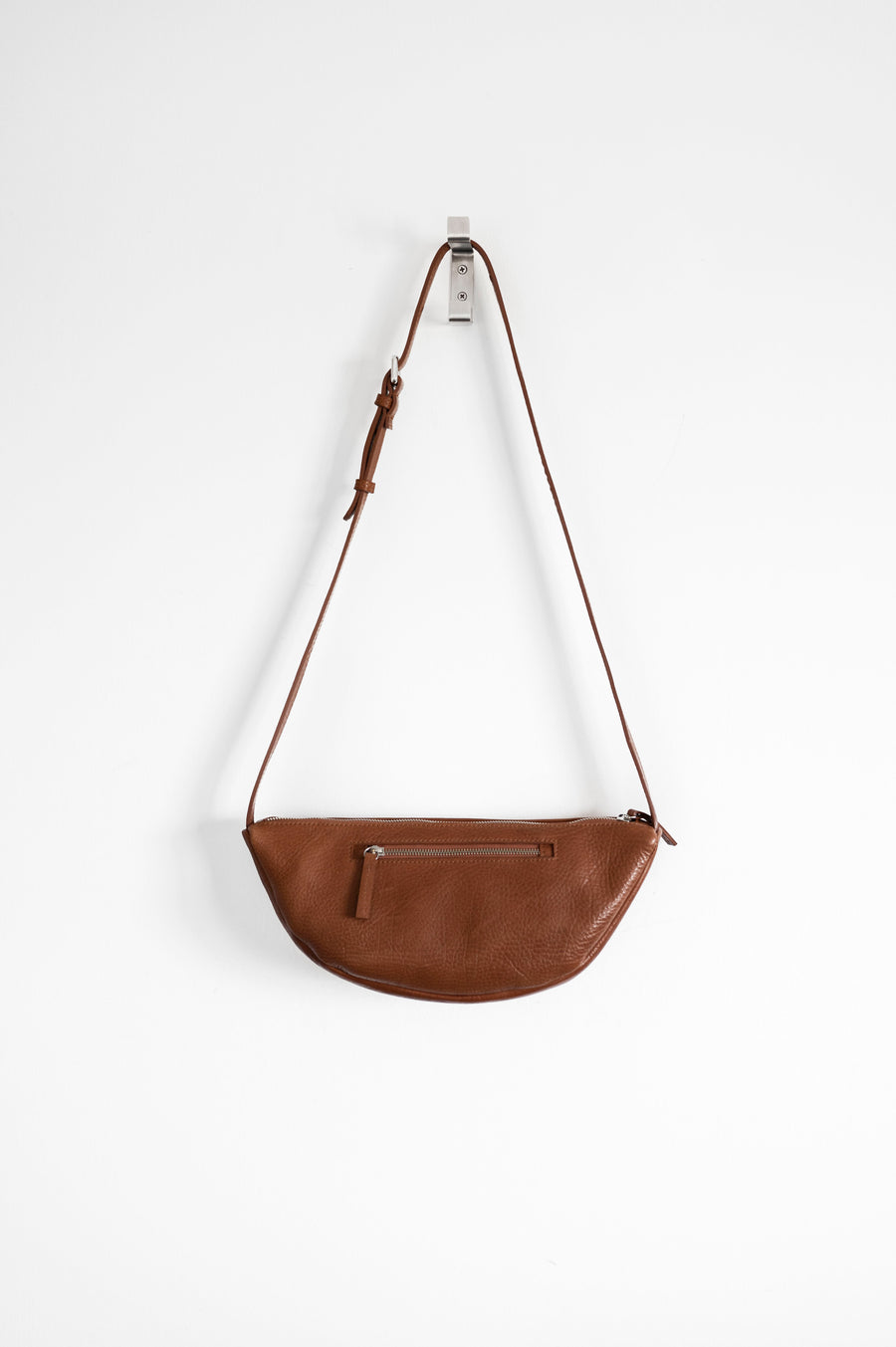 Sling leather bag - vegetable tanned leather big fanny pack