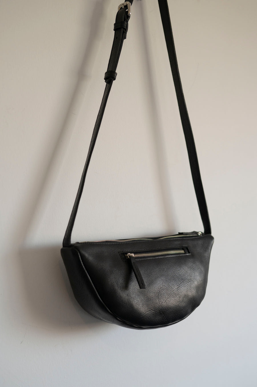 Leather fanny pack - Teca Black