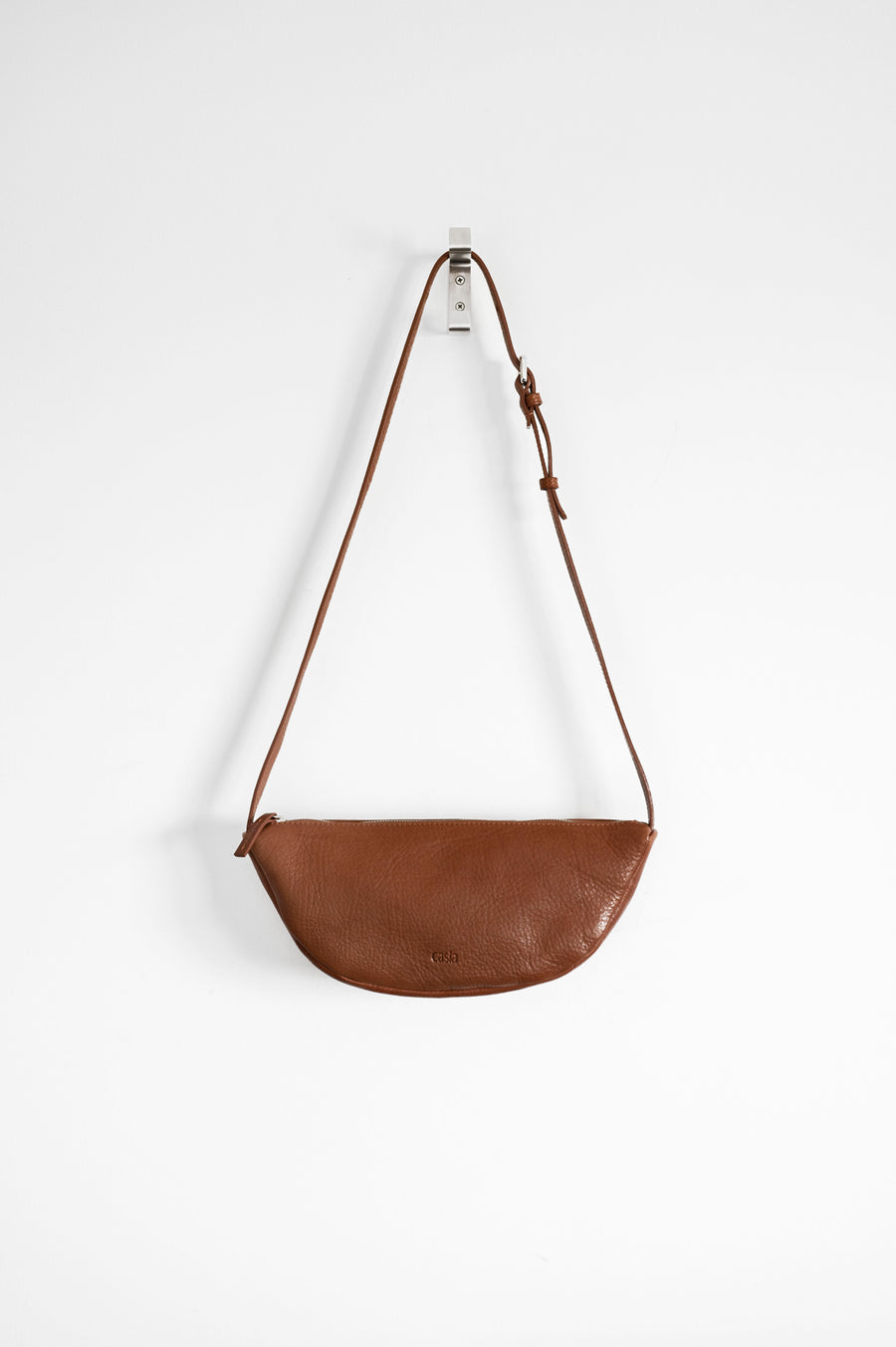 Sling leather bag - vegetable tanned leather big fanny pack