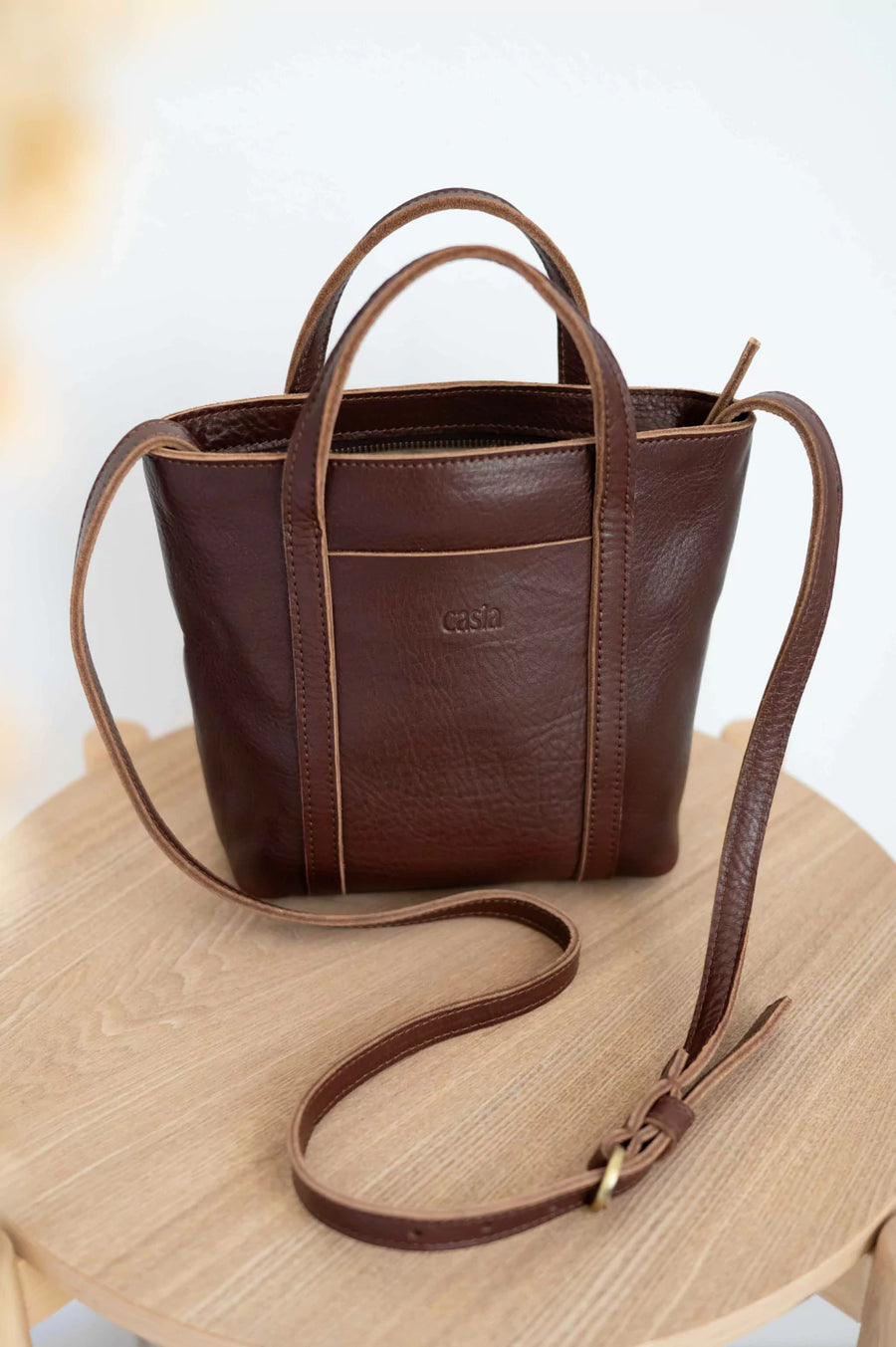 burgundy brown leather .Full grain leather mini tote bag. Vegetable tanned leather shoulder bag. Leather brown purse.