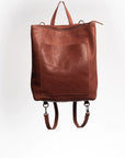 Convertible backpack. Full grain leather backpack. Vegetable tanned leather backpack. Laptop backpack. Unlined backpack.